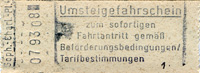 Fahrschein fr Erwachsene (Regeltarif) aus Fahrscheingeber Nummer 1 (bis 4/1988)