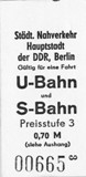 Kombifahrschein BVB / S-Bahn (1989)