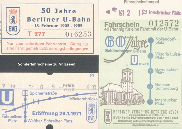 Sonderfahrausweise zu Anlssen