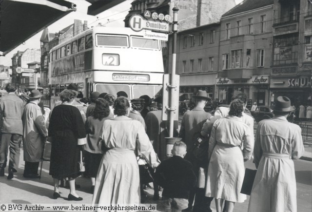 Steglitz, Schloßstraße (1954), Quelle: BVG-Bild