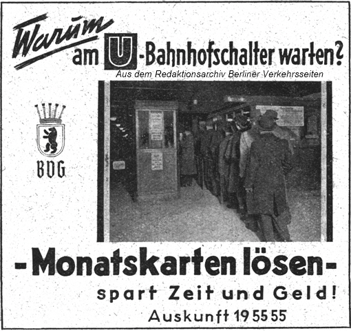 BVG Hinweis aus dem Jahr 1942
