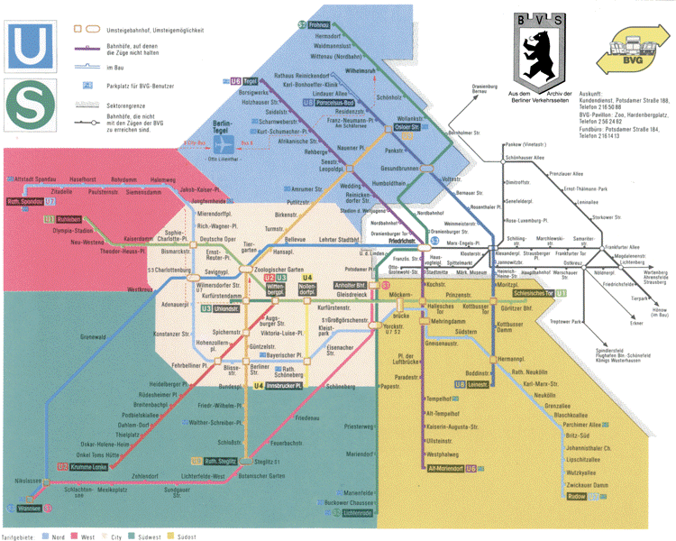 Tarifzonenkarte Westberlin 1988