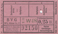 Teilstreckenfahrschein Linie P (7/1932)