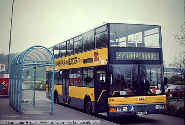 DN Wagen 3000 auf der LVG Linie 37 nach Travemünde
