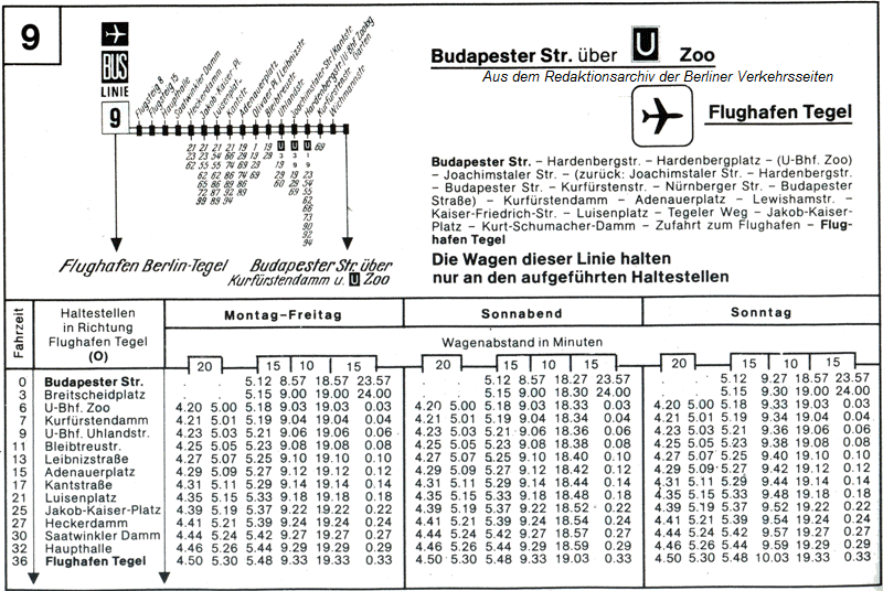 Fahrplan Linie 9_ (1977)