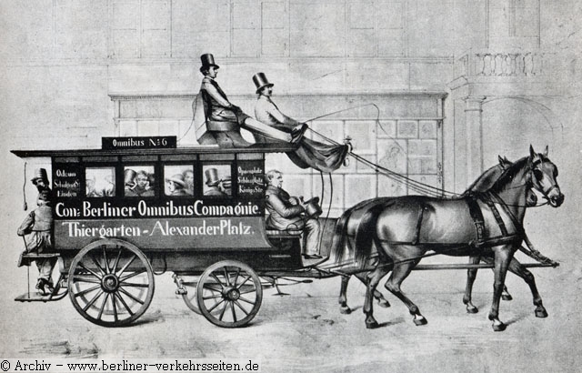 Zweispaenner Omnibus Berlin (1850) der Concessionierte Berliner Omnibus Compagnie