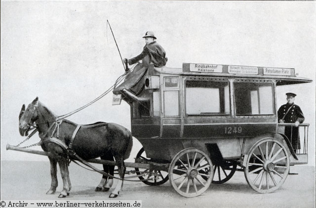 Letzter Pferdebus in Berlin der ABOAG (1925)