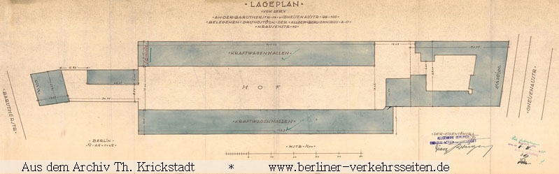 Lageplan vom ABOAG Depot Barutherstr. 14 (1925)