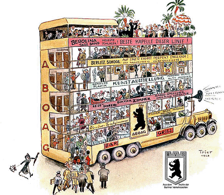 ABOAG-Vision des Doppeldeckers in der Zukunft (1928) * Vom Verkehrshistorischen Verkehrsmagazin www.b-v-s.berlin *