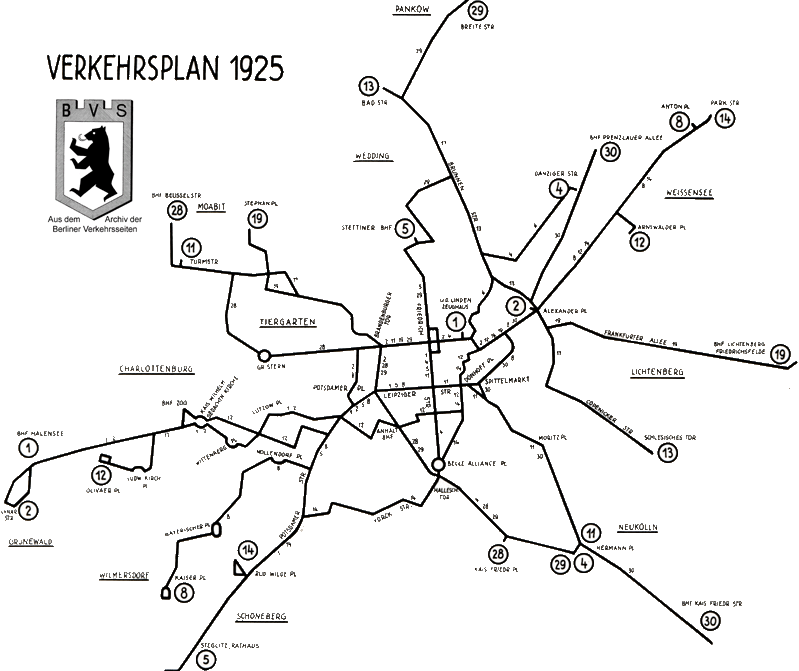 1925: Liniennetz der ABOAG 1925: Liniennetz der ABOAG