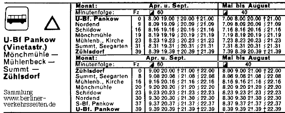 Ausflugsfahrplan nach Summt (1989)