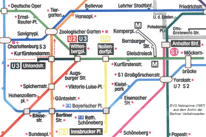 Ausschnitt Netzspinne BVG (1987)