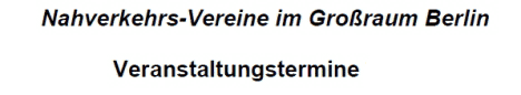 Termine der Berliner Nahverkehrsvereine