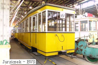 Beiwagen 1 im Depot Monumentenhalle des Technikmuseums Berlin