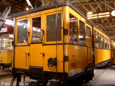 Wagen 559 in der Monumentenhalle des Deutschen Technikmuseums Berlin