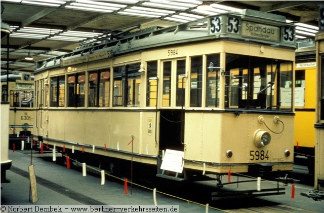 T24/49 Tw 5984 in der Museumshalle Britz, Gradestrasse