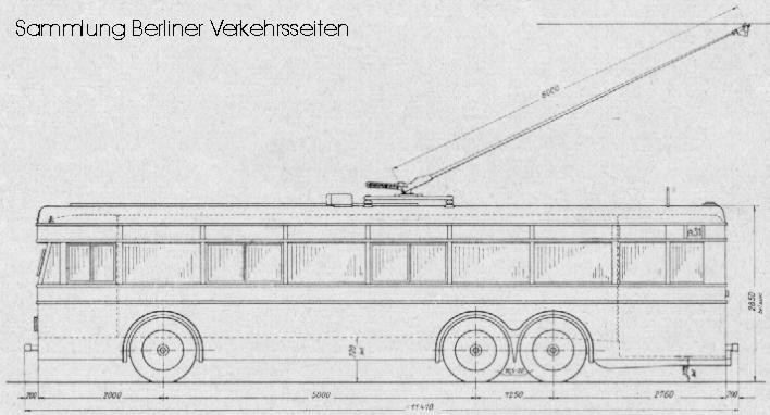 Zeichnung von den Wagen 1001 bis 1003, November 1933