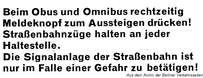 Aus dem Archiv der Berliner Verkehrsseiten