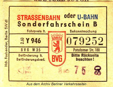 Sonderfahrschein B (Vorderseite)