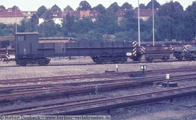 Wagen 1001 Gterlore mit Kabine zum Fahren als Spitzenfahrzeug, 1910 gebaut. Foto: Norbert Dembeck 1975