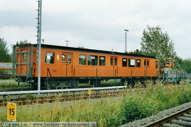 Großprofilmesswagen der Berliner U-Bahn 4191 in der Bw Br