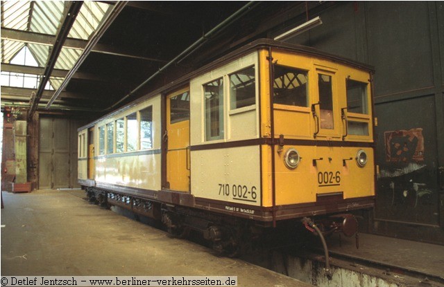 Stromwagen 710 002-6 im RAW Schneweide (Reichsbahn)