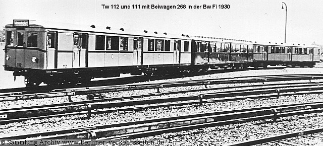 Triebwagen CI 112 mit Beiwagen 268 in Bw Fi