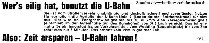 Wer es eilig hat, benutzt die U-Bahn