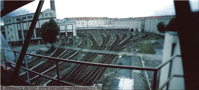 Blick vom Stellwerk See auf die Betriebswerkstatt