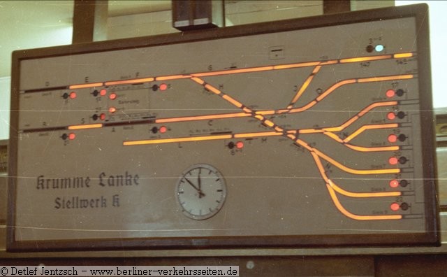 Fahrschautafel Krumme Lanke 1978 ohne Zufahrt zur Drehscheibe