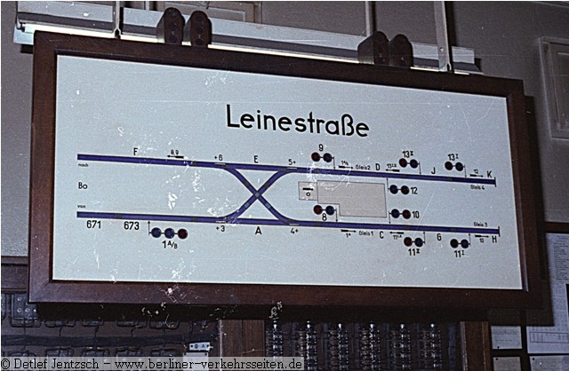 Fahrschautafel Stellwerk Leinestrae (1978)