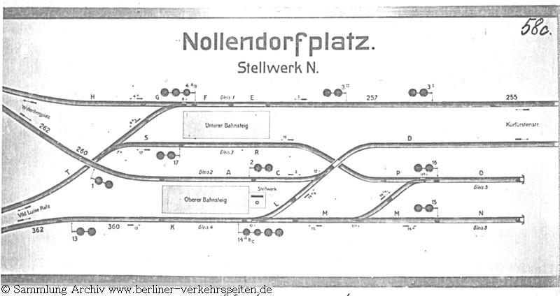 Fahrschautafel Stellwerk Nollendorfplatz von  1926 - 1971