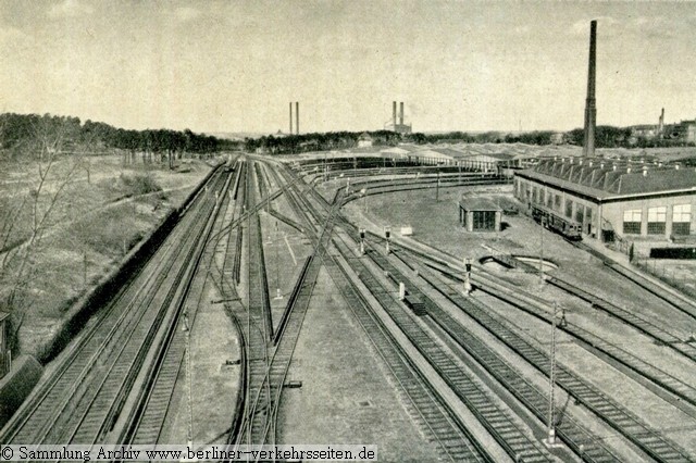 Blick vom Stellwerk Sd auf die Gleisanlagen Bahnhof Grunewald im Jahre 1933