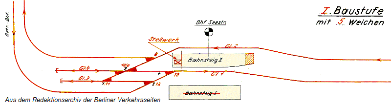 Umbau Bahnhof Seestrae 1955: Ausgangszustand 1955