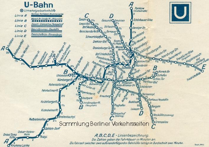 Netzbersicht Berliner U-Bahn  1937