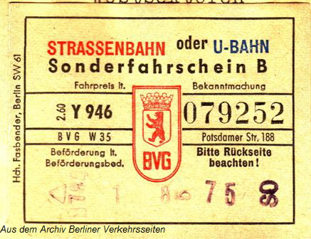 Sonderfahrschein B (Vorderseite)